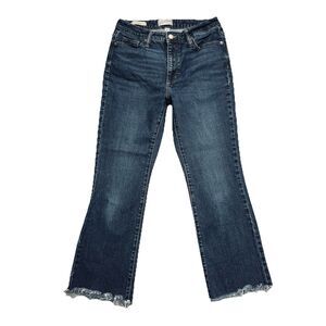 Women's Dark Blue Raw Hem Bootcut Jeans